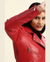 Julieta Red Biker Leather Jacket 5