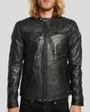 Ardghal Black Biker Leather Jacket
