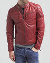 Horatio Red Quilted Leather Jacket