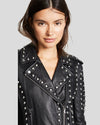 Womens Lizy Black Studded Leather Jacket 5