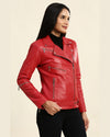 Julieta Red Biker Leather Jacket 2