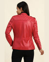 Julieta Red Biker Leather Jacket 3