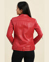 Julieta Red Biker Leather Jacket 4