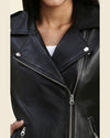 Womens Benita Black Biker Leather Jacket 5