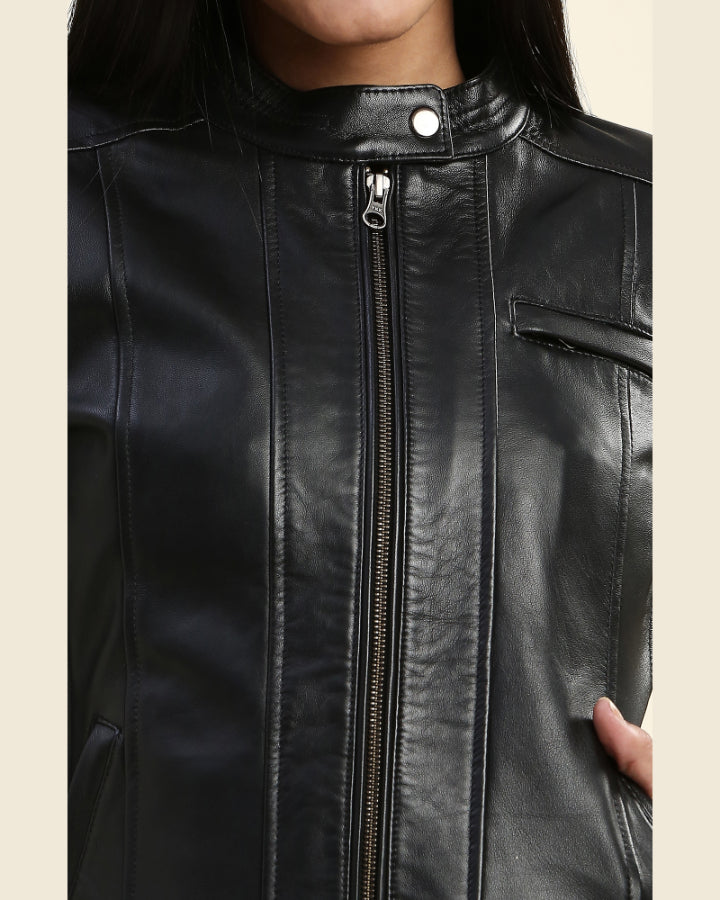Adelaide Black Racer Leather Jacket L Leather Jacket 100 Real Leather Shopperfiesta