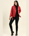 Julieta Red Biker Leather Jacket 6