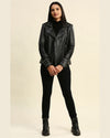 Womens Lila Black Studded Leather Jacket 7