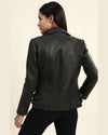 Kendra Black Motorcycle Leather Jacket 8