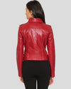 Berta Red Biker Leather Jacket