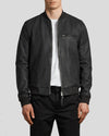 jasper black bomber leather jacket 1
