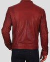 Iarlaithe Red Racer Leather Jacket