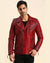 Dawson Distressed Red Motorcycle Leather Jacket