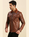 Rowan Men-Brown-Leather-Racer-Jacket-With-Shearling-Collar-2