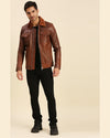 Rowan Men-Brown-Leather-Racer-Jacket-With-Shearling-Collar-7