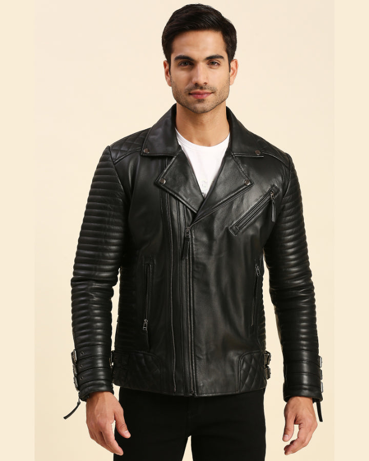 Derek Black Motorcycle Leather Jacket
