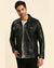 Charlie Black Motorcycle Leather Jacket