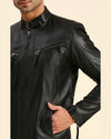 Men-Gael-Black-Leather-Racer-Jacket-5