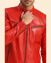 Thor Red Racer Leather Jacket