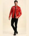 Thor Red Racer Leather Jacket