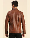 Jon Brown Leather Racer Jacket