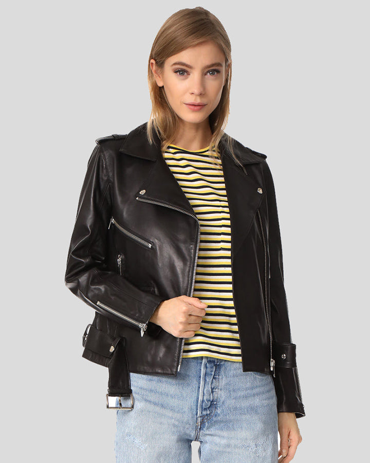 Sutton Black Biker Leather Jacket