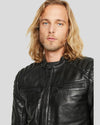 Ardghal Black Biker Leather Jacket
