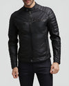 mens black leather racer jacket alejandro2