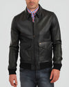 kingston black bomber leather jacket 1