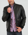kingston black bomber leather jacket 2