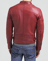 Horatio Red Quilted Leather Jacket