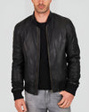 black bomber leather jacket jero mens 2